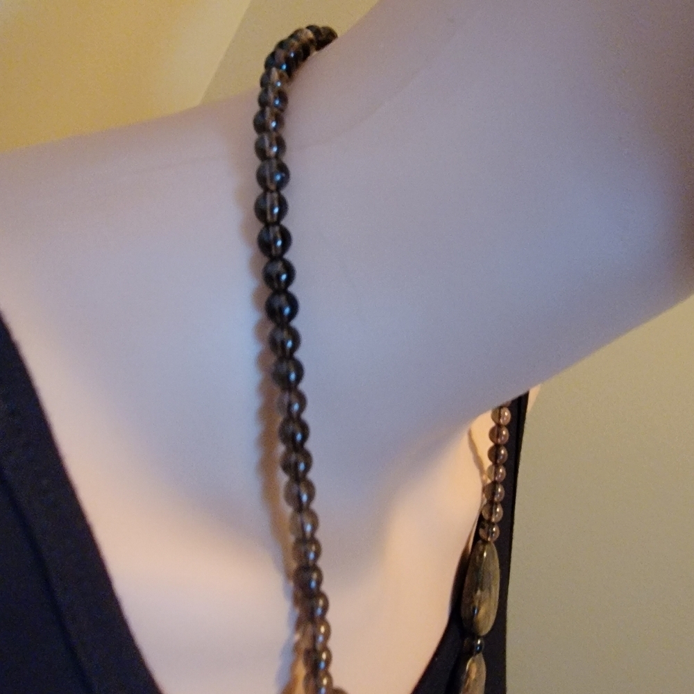 Brown and Black Onyx Agate Necklace - Picture 5 of 5